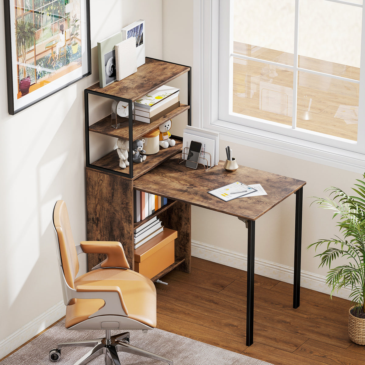 HOMCOM Foldable Computer Desk, Home Office Desk For Small Spaces