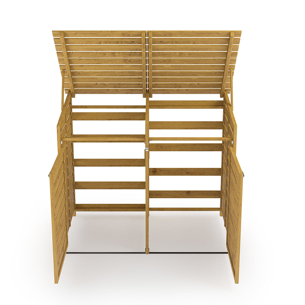 Outdoor Spruce Wood Garbage Can Garden Storage Shed