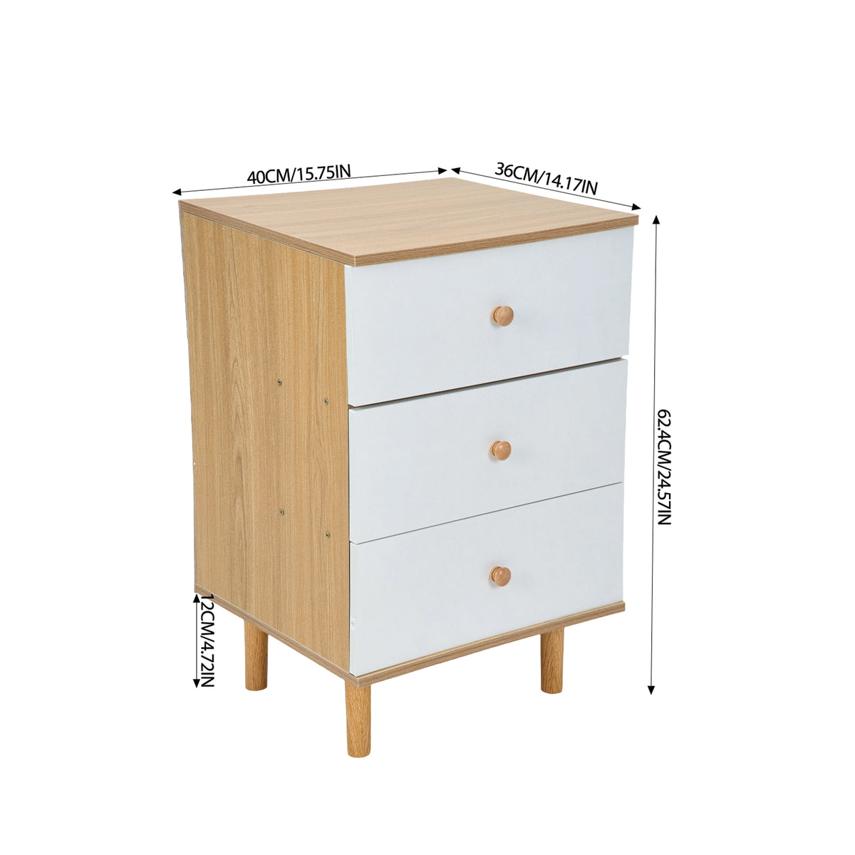 Breeins 3-drawer Bedside Table Nightstand
