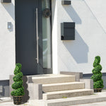 Set Of 2 90cm Potted Artificial Topiary Spiral Boxwood Trees