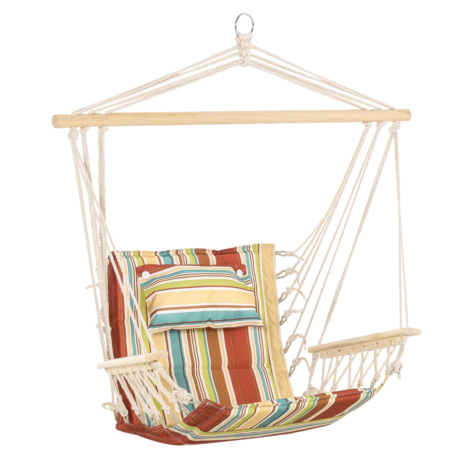 Hanging Hammock Chair Thick Rope Frame Safe Wide Seat