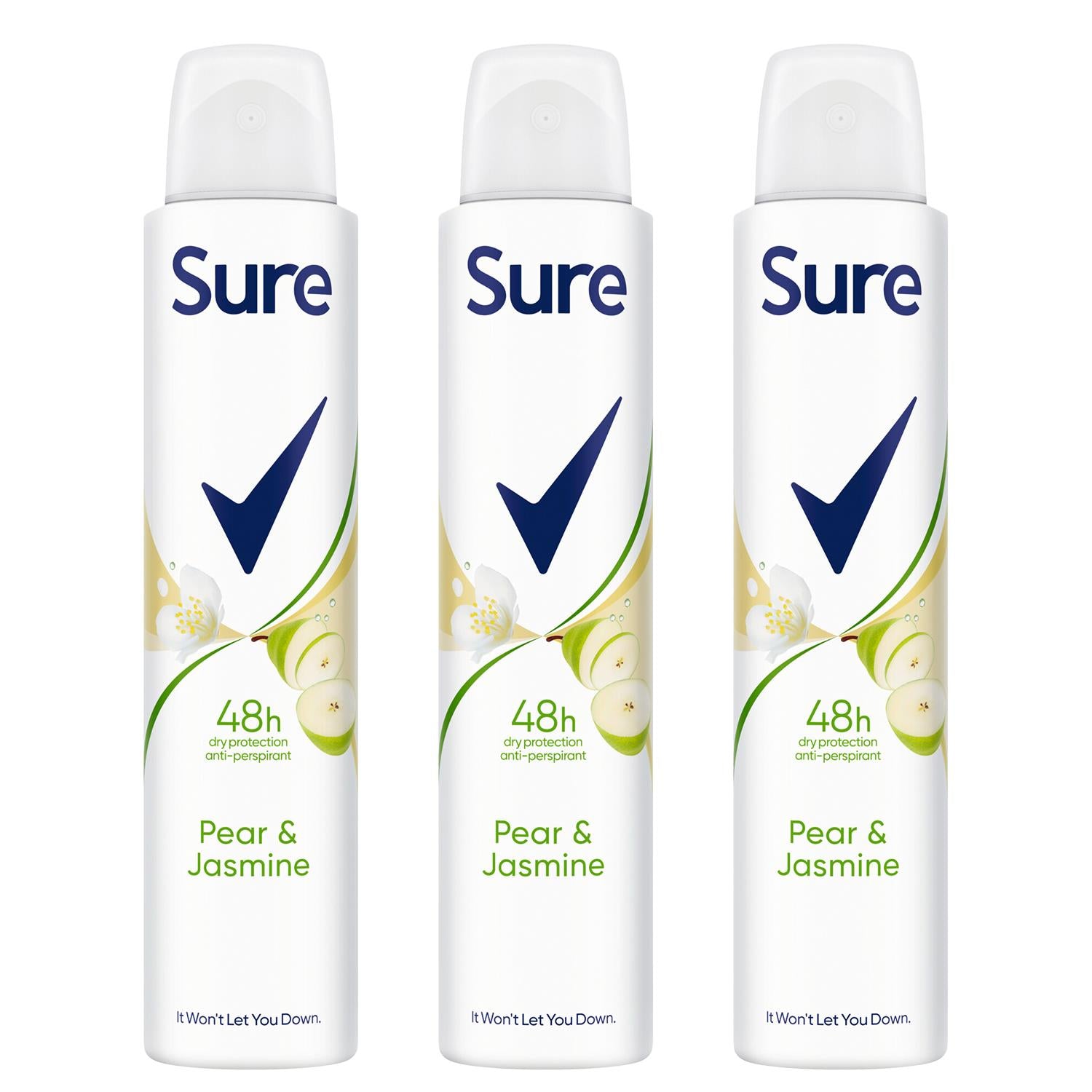 Women Deodorant Spray Pear & Jasmine With 48hrs Protection 200ml, 3 Pack