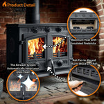 Cast Iron Wood And Charcoal Burning Stove | 10kw | Cast Iron