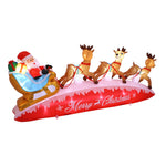4m W Inflatable Santa And Reindeer Sleigh – Outdoor Christmas Decoration With Built-in Air Blower, Lights & Installation Kit