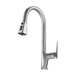 Kitchen Faucet With Pull Out Sprayer | Brushed Stainless Steel