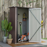 Outdoor Storage Shed Steel Garden Shed With Lockable Door | Brown