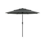 3m 3-tier Solar Led Patio Umbrella With 32 Led Lights, Crank Lift & Push-button Tilt Without Base