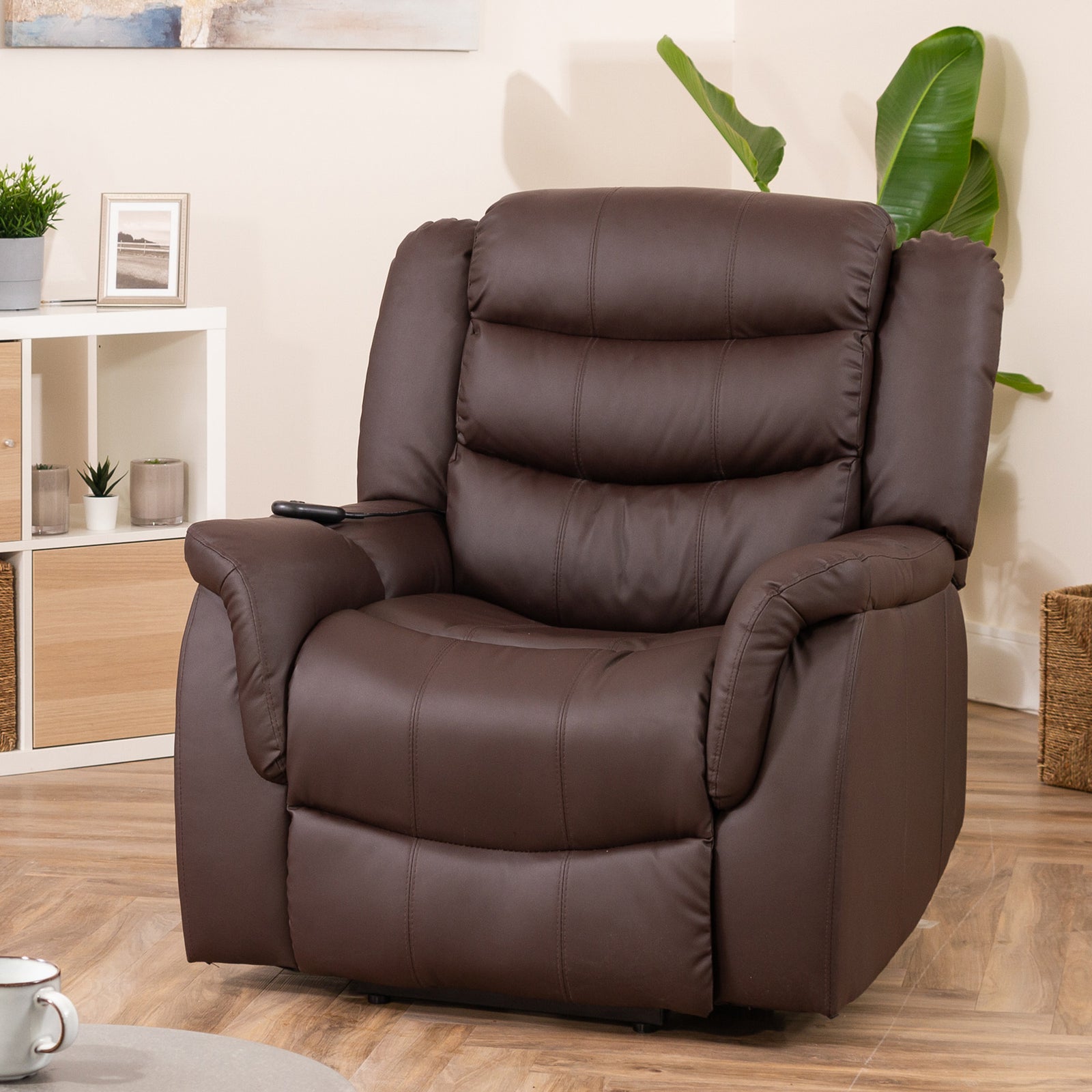 Almeira Electric Riser Recliner With Massage And Heat | Brown