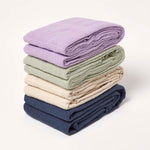 Kashi Cotton Throw With Tassels | 225cm x 255cm | Navy Blue