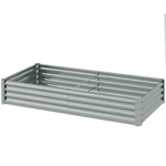Galvanised Raised Garden Bed, 180x90x30cm | Silver