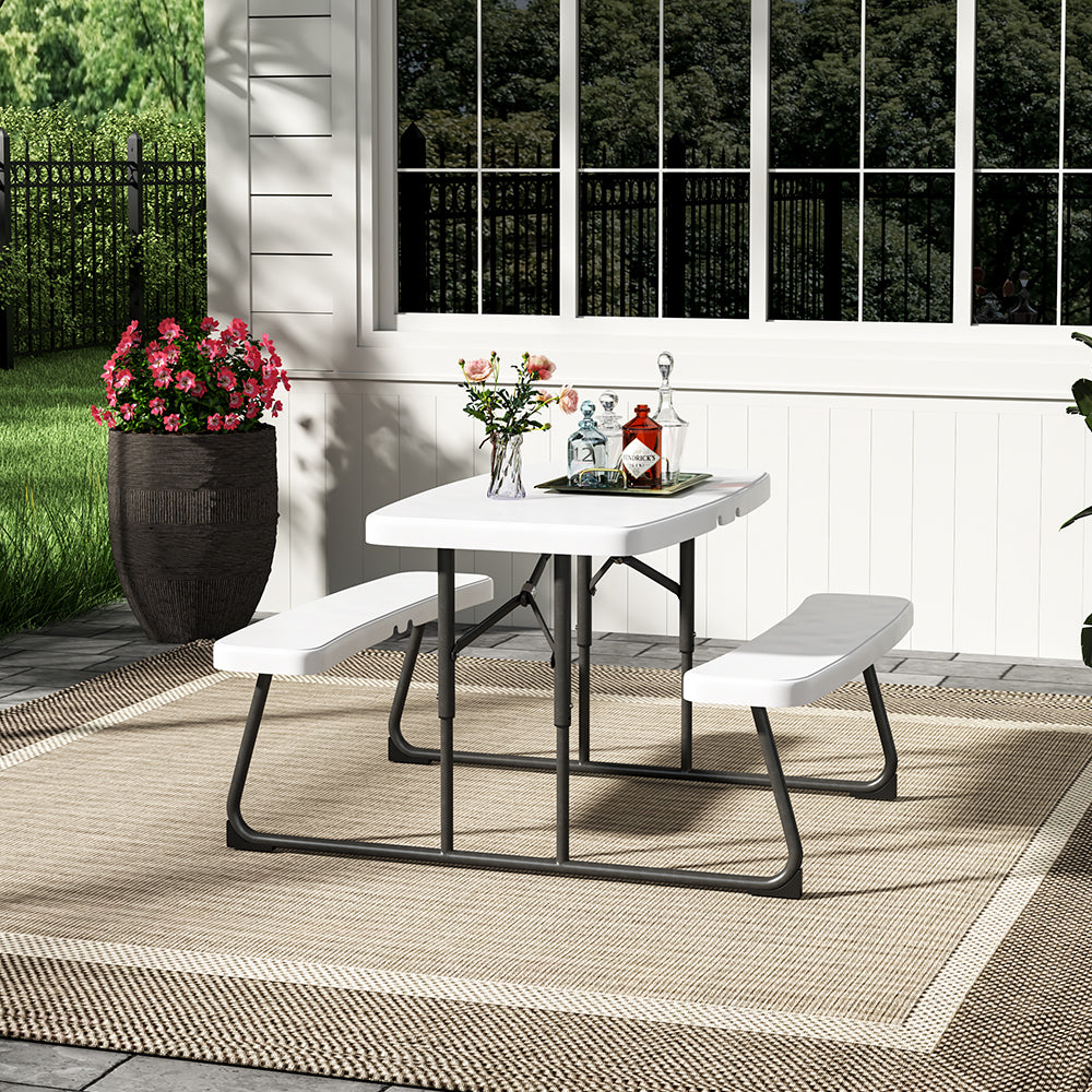 Foldable Picnic Table And Bench Set For Kids