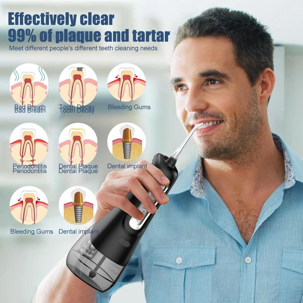 Dyzi Cordless Water Flosser – Rechargeable Oral Irrigator With 4 Modes  Usb Charging