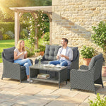 4 Piece Rattan Patio Furniture Set With Removable Cushion Covers