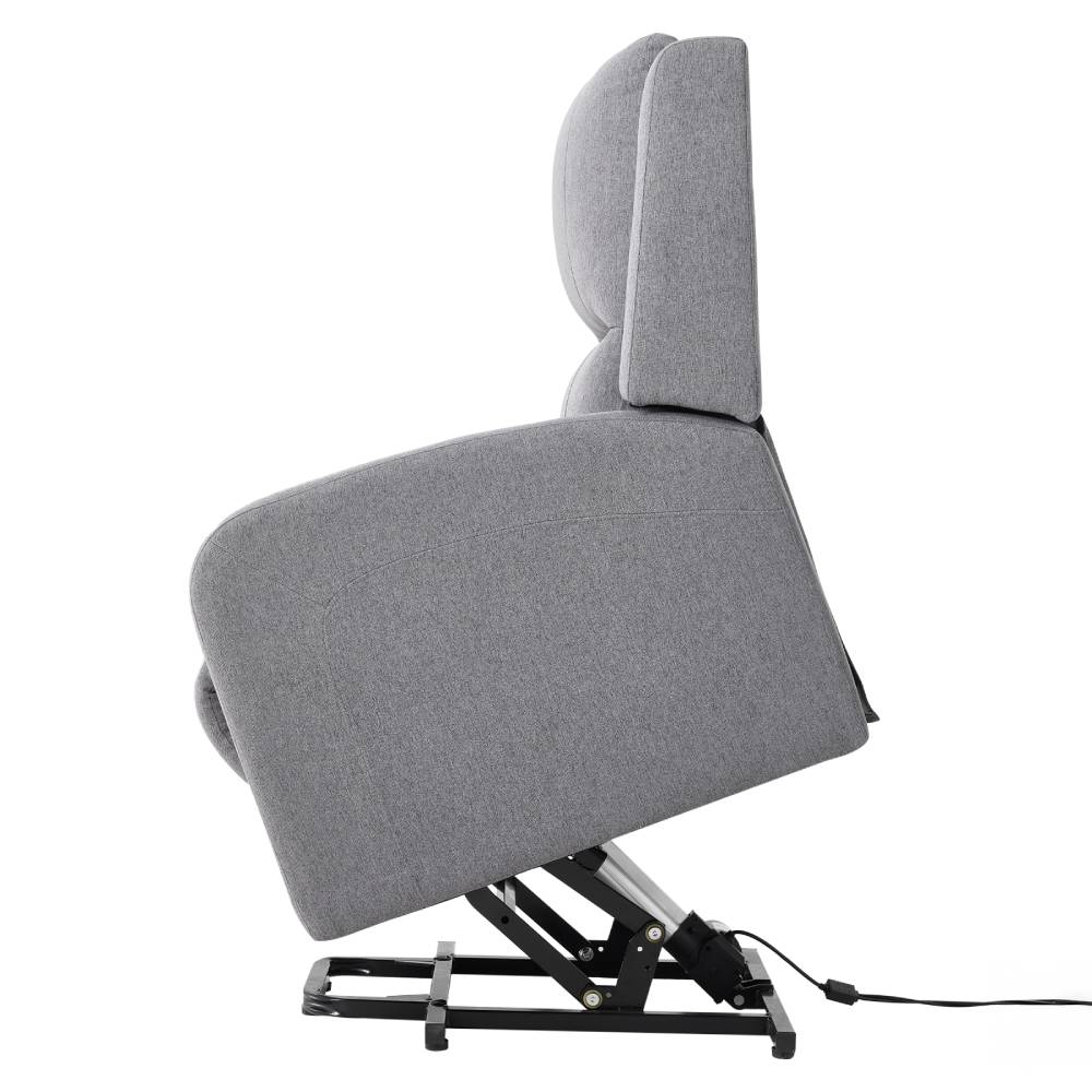 Living and Home Massage Recliner Chair With Heat – Push-back Single Sofa, 8-point Vibration, 5 Modes & Timer, Grey Linen