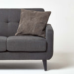 Real Leather Suede Cushion With Feather Filling | 45cm x 45cm | Grey