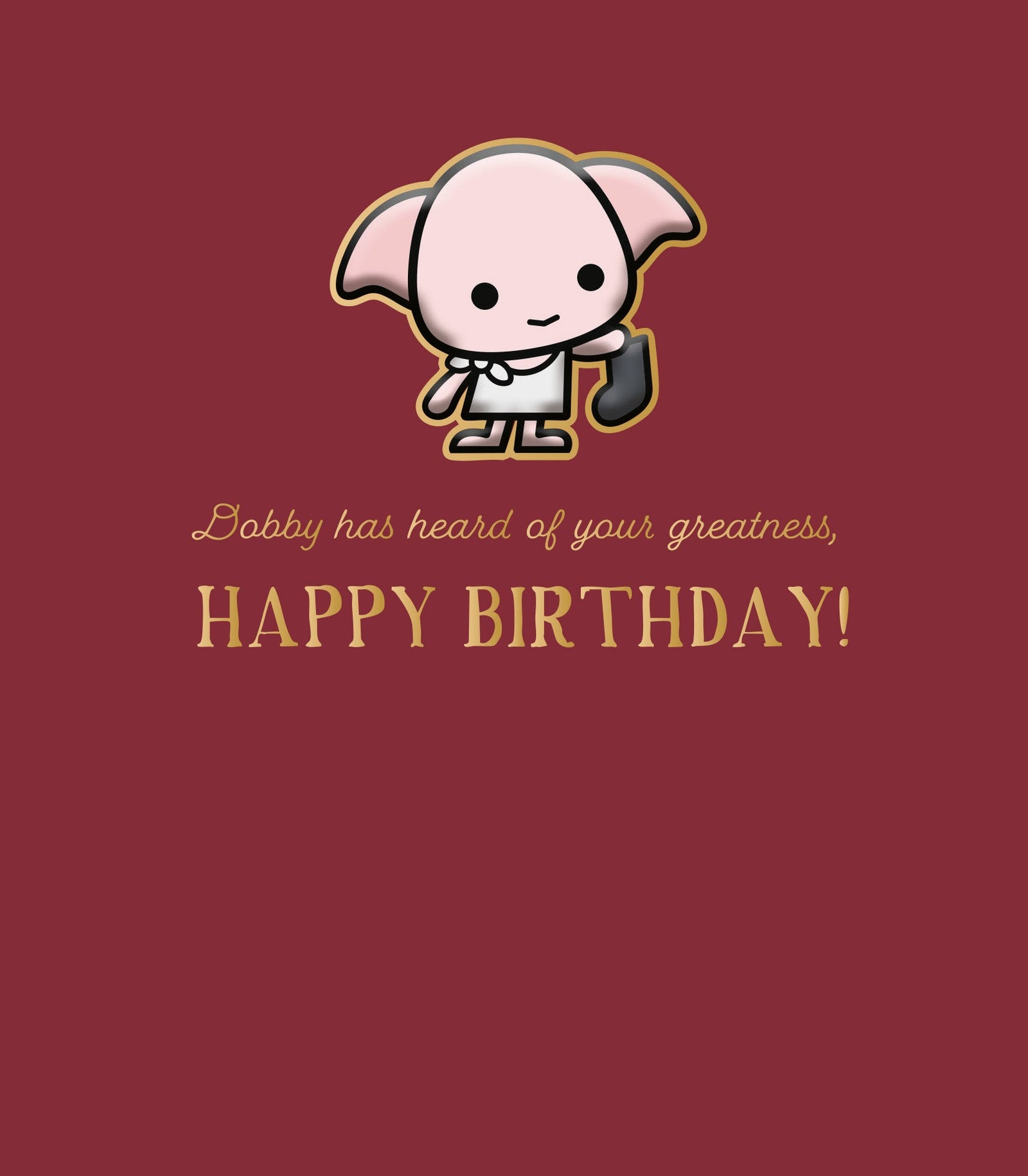 Harry Potter Dobby Birthday Card Official Product