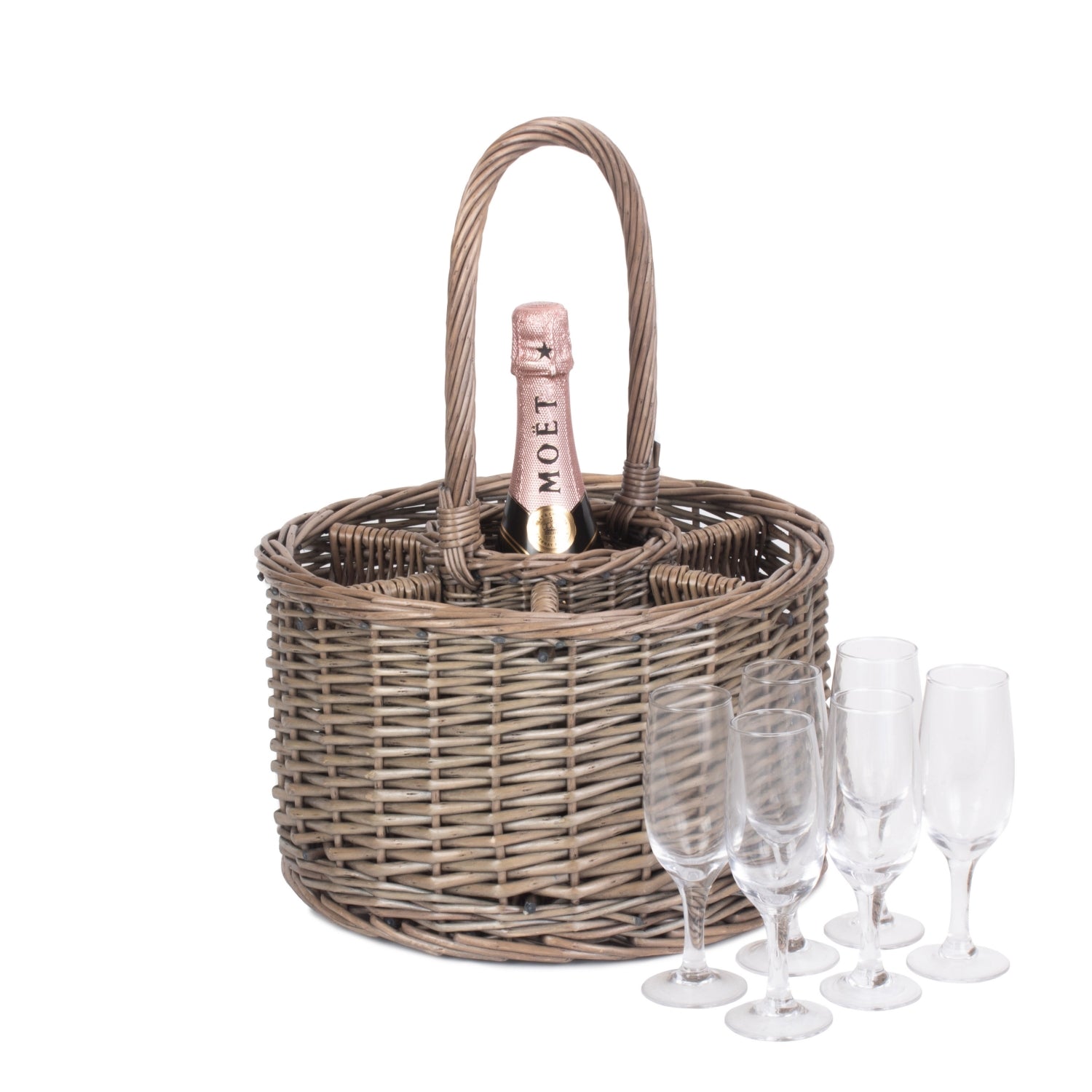 Special Event Wicker Basket Wine Glasses