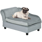 Pet Sofa Dog Chair Cat Couch W/ Storage, Cushion - Light Grey