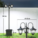 Outsunny Solar Lamp Post Dusk-to-dawn Sensor 185 Cm Black