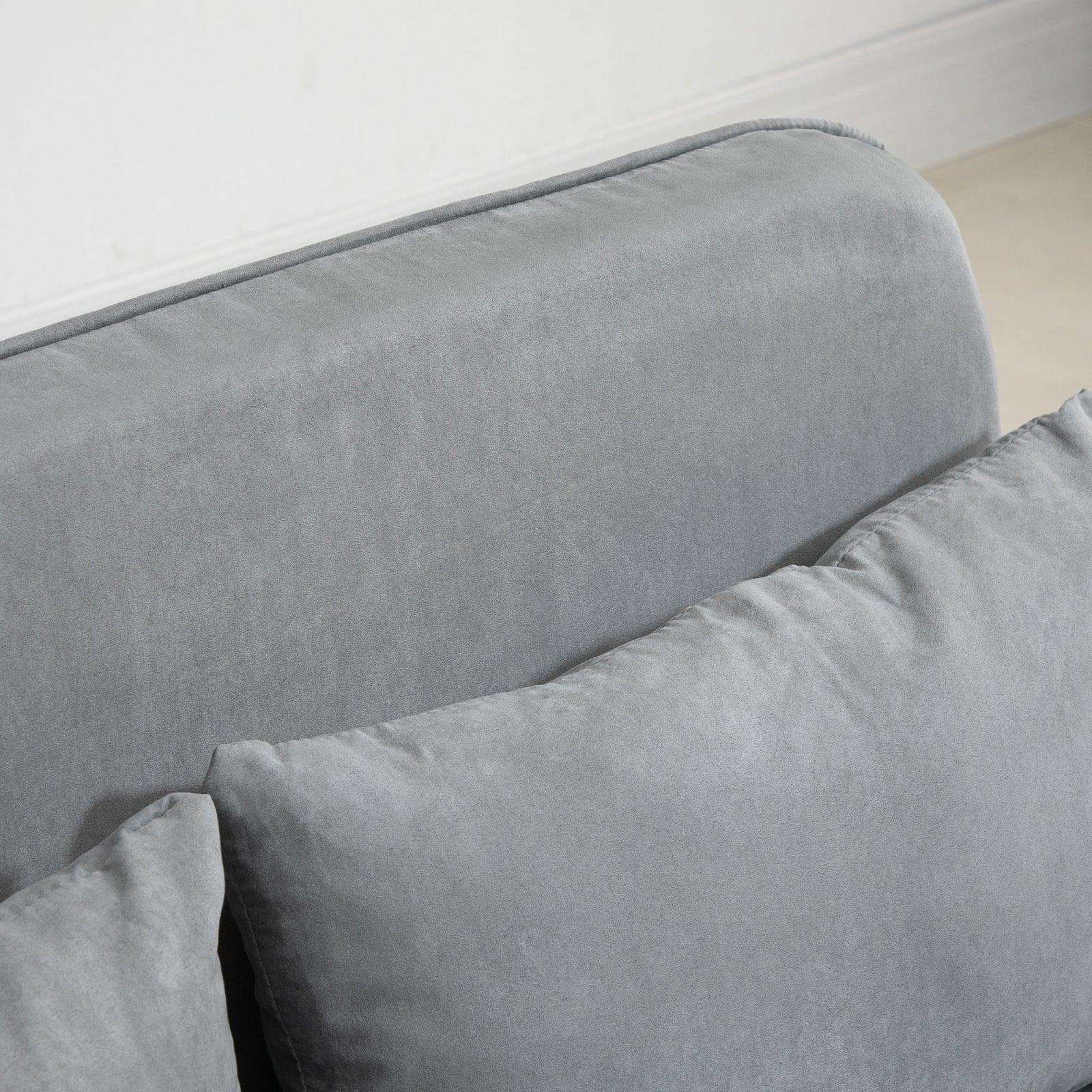 Fabric Convertible 2 Seater Sofa Bed With 2 Pillows