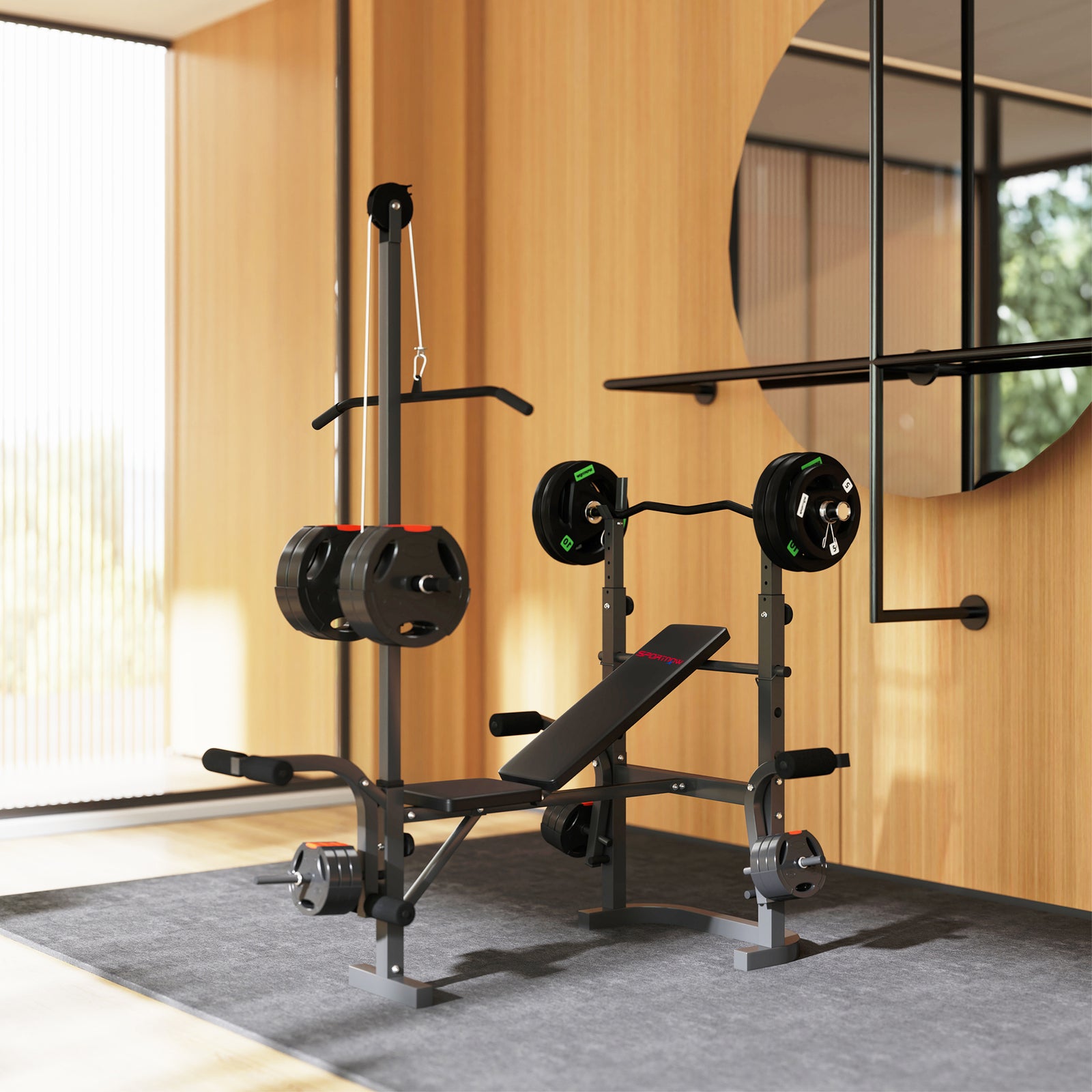 Multi-exercise Incline Or Flat Weight Bench W/ Bench Rack