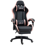 Racing Style Gaming Chair With Reclining Function Footrest, Black
