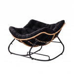 Modern Rocking Chair with Cushion – Compact | Black