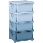 Kids Storage Units With Drawers 4 Tier Chest Dresser Tower | Blue