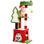 103cm Christmas Cat Tower With Scratching Post And Board, Green