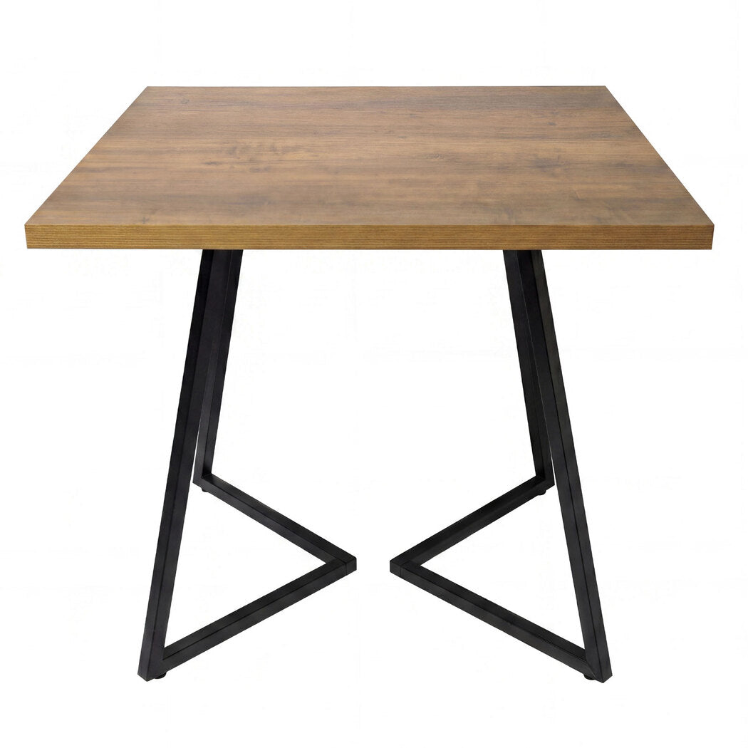 Dining Table Square Dining Table 80cm 25mm Metal Frame Mdf Walnut | Brown