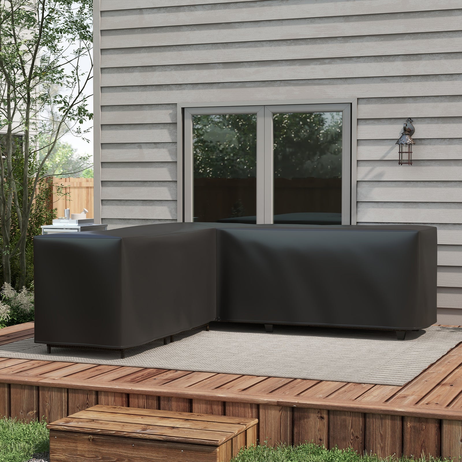 L-shaped Garden Furniture Cover Oxford Fabric Sofa Cover