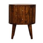 Solid Wood Stripe Chestnut Bedside
