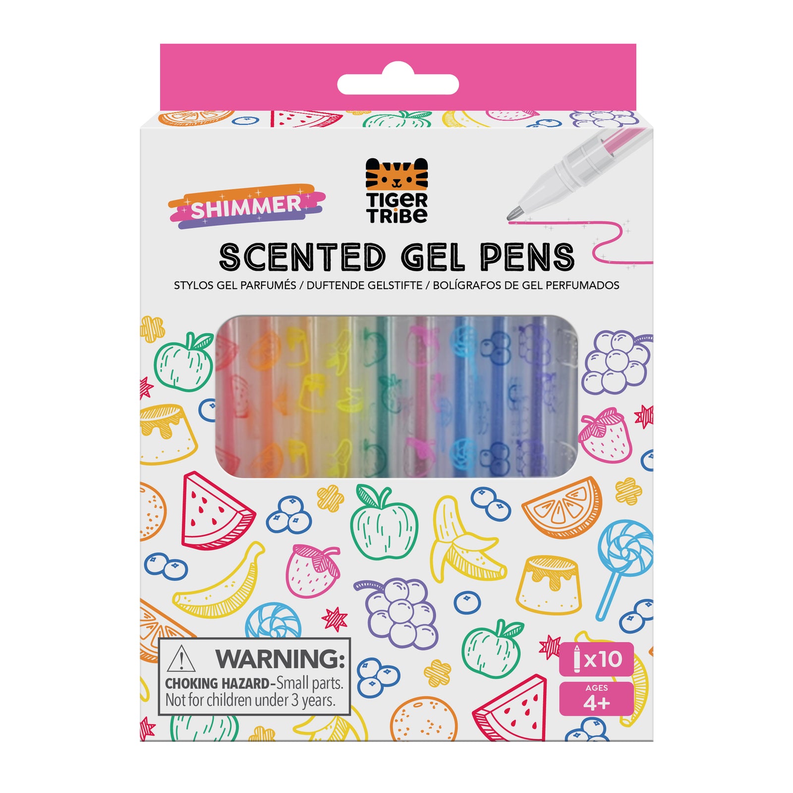 10pc Shimmer Scented Gel Pens For Kids
