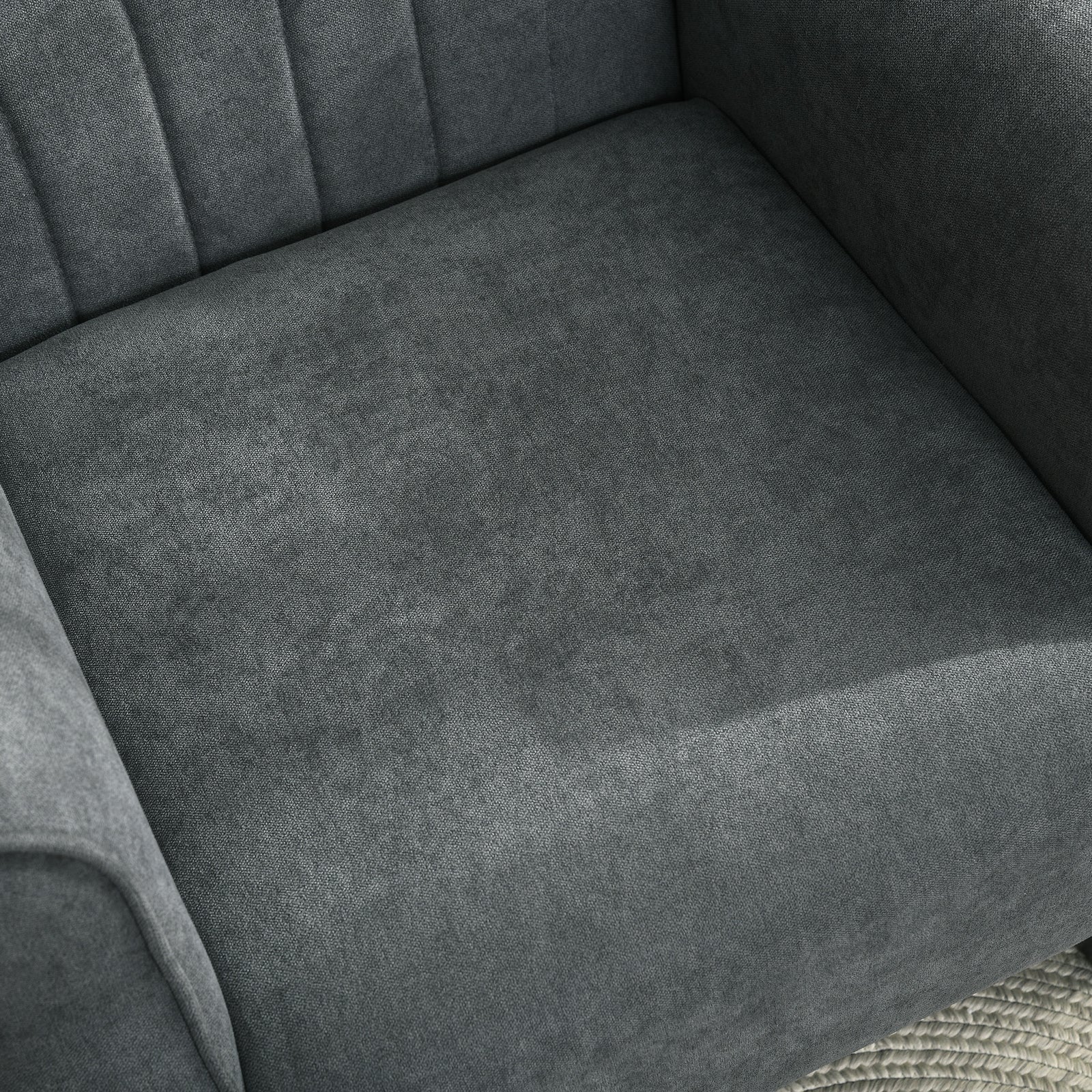 Armchair Upholstered Modern Accent Chair With Wood Legs | One Size | Gray
