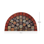 Elegant Tile Effect Halfmoon Doormat | Red