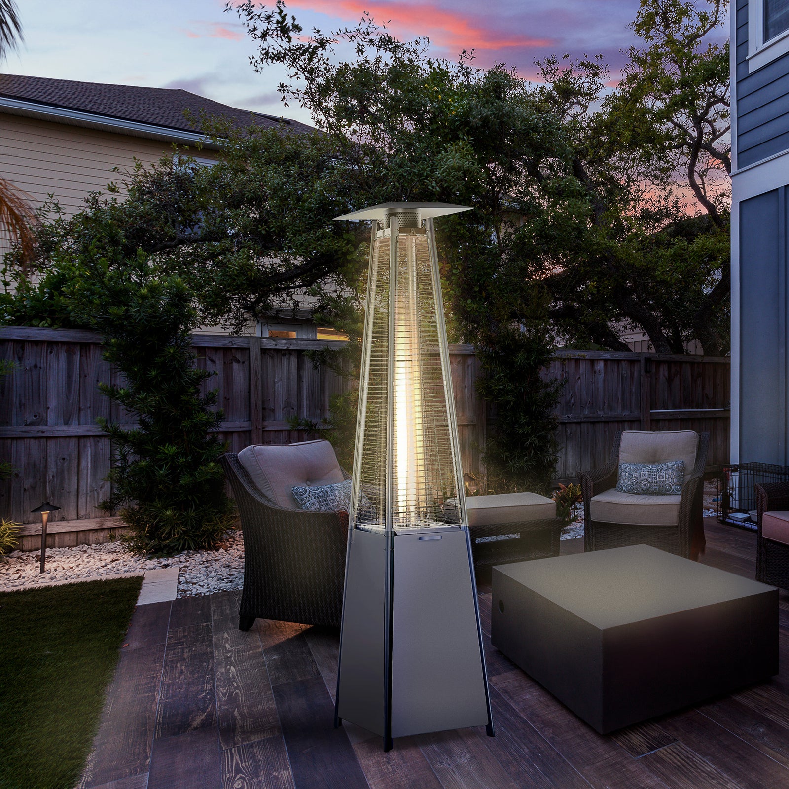 10.5kw Patio Gas Heater Pyramid W/ Regulator & Cover