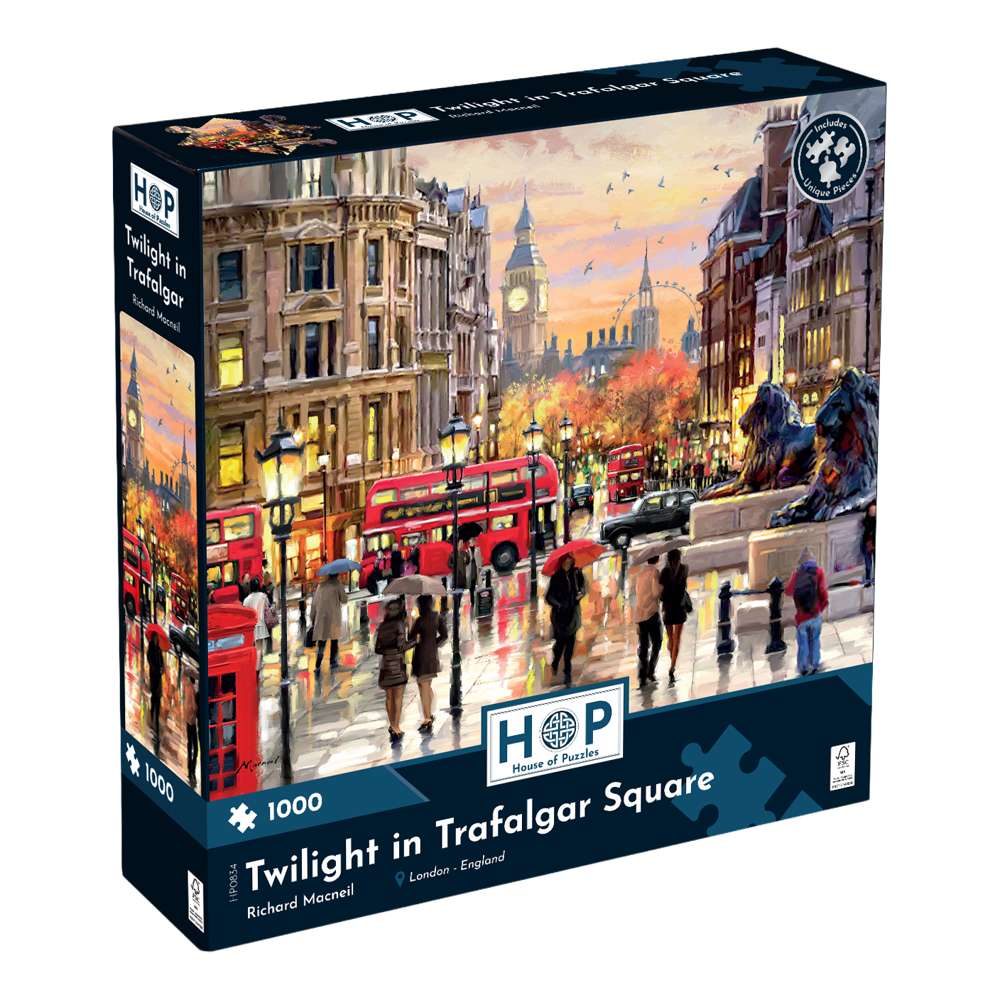 The House of Puzzles Twilight In Trafalgar Square 1000 Piece Jigsaw Puzzle