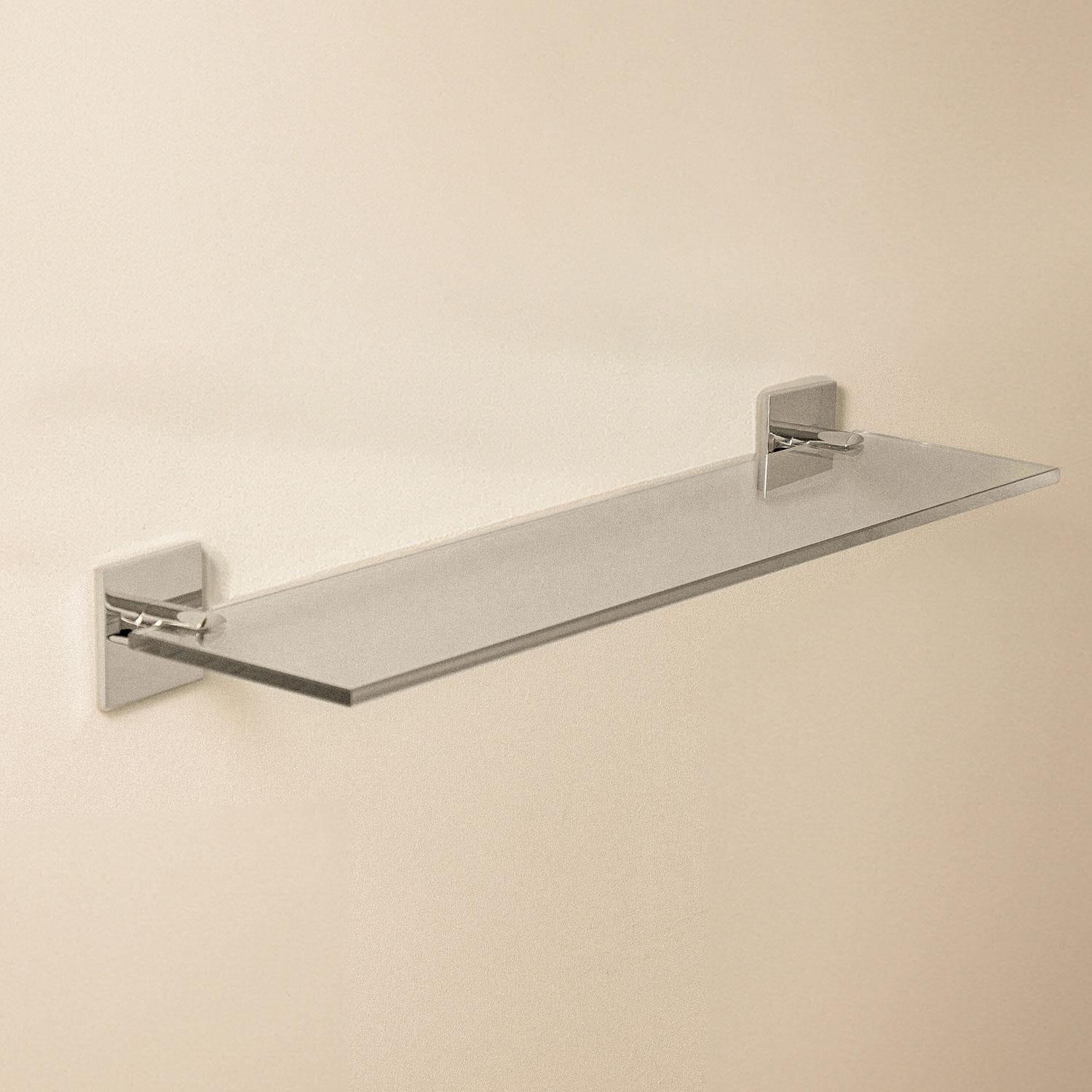 Glass Bathroom Shelf Organizer 40cm Chrome Stick Collection