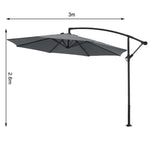 Living and Home 3m Outdoor Cantilever Parasol With Fillable Base On Wheels