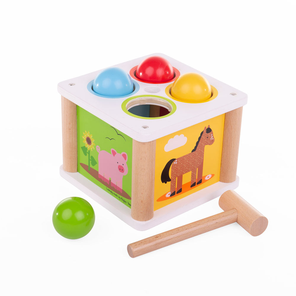 Wooden Tap Tap Ball Hammer Toy
