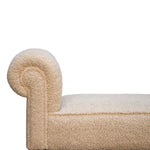 Solid Wood Boucle Cream Bench