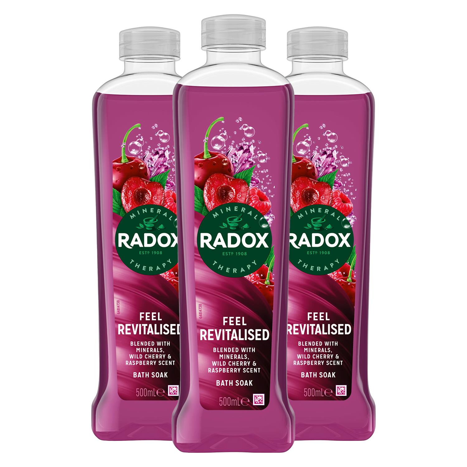 Mineral Therapy Feel Revitalised Bath Soak W/ Cherry & Raspberry, 500ml 3pk | 3