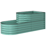 2-tier Raised Garden Bed, Galvanised Planter Box | Green