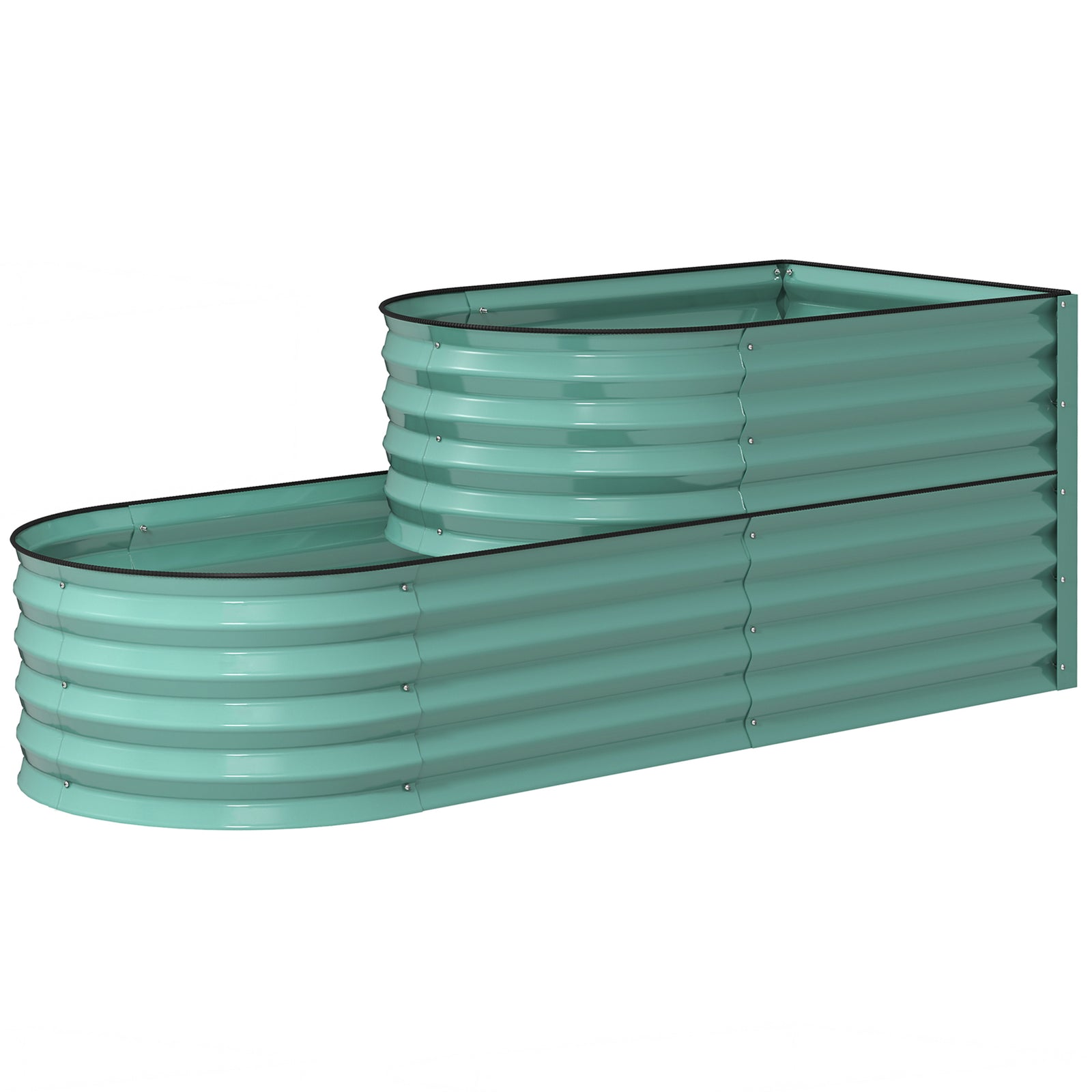 2-tier Raised Garden Bed, Galvanised Planter Box | Green
