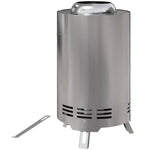 Stainless Steel Smokeless Wood Burning Firepit Garden | Silver