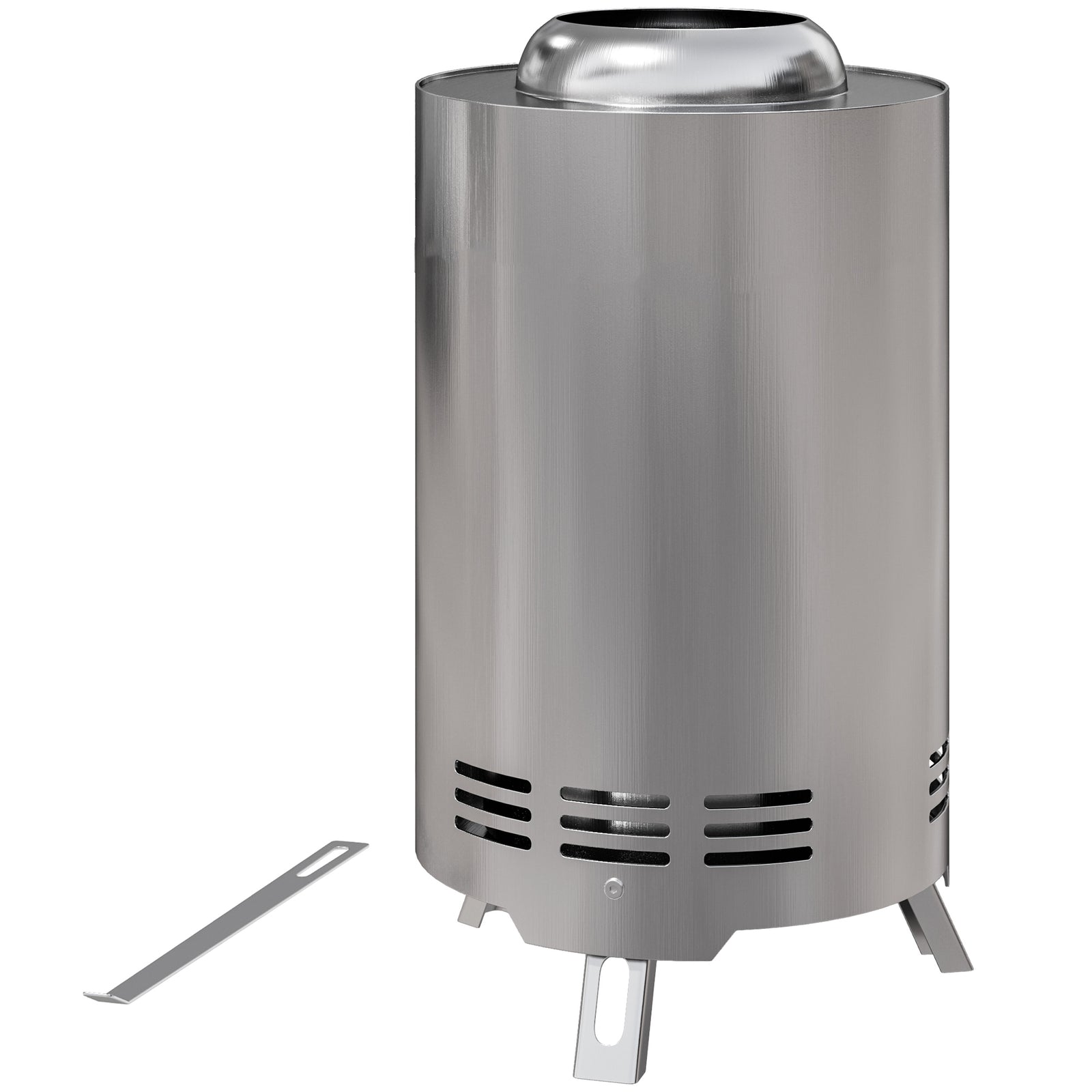 Stainless Steel Smokeless Wood Burning Firepit Garden | Silver