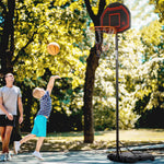 Outdoor Adjustable Basketball Hoop Stand Wheels 210-260cm | Black