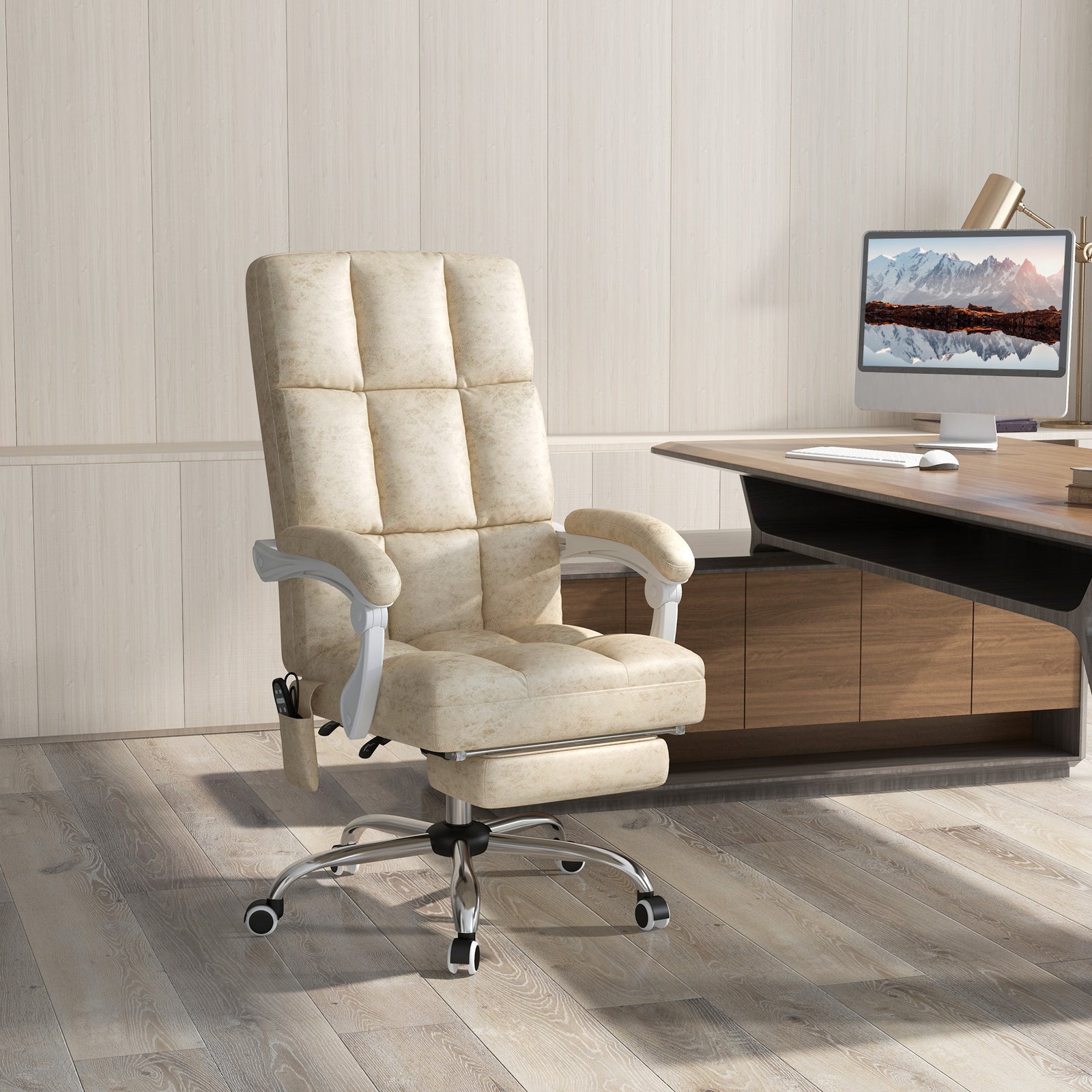 Massage Office Chair Desk Heat | Beige