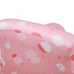 Cute Cloud Star Child Armchair Seat Wood Frame W/ Footrest Padding | Pink