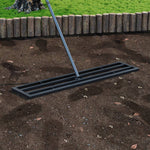 30"x10"/45"x10"garden Lawn Levelling Rake With Serrated Design 84"long Handle | Large